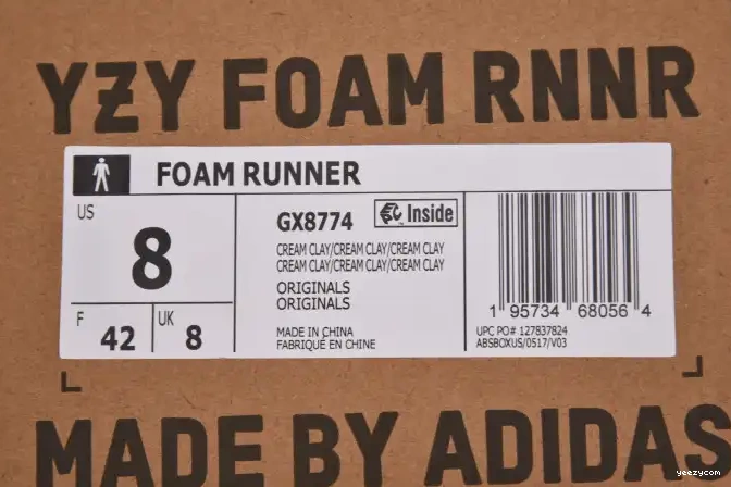Adidas Clay Yeezy MX RNNR Foam GX8774 Cream 0616